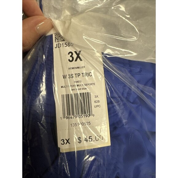 Adidas Women's Essentials Warm-up Slim Tapered 3-Stripes Track Pants, Blue, 3X - Picture 7 of 7